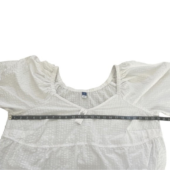 Old Navy Tiered Seersucker Long Sleeve Swing Top Size 2X White Boho NWT - Picture 8 of 9
